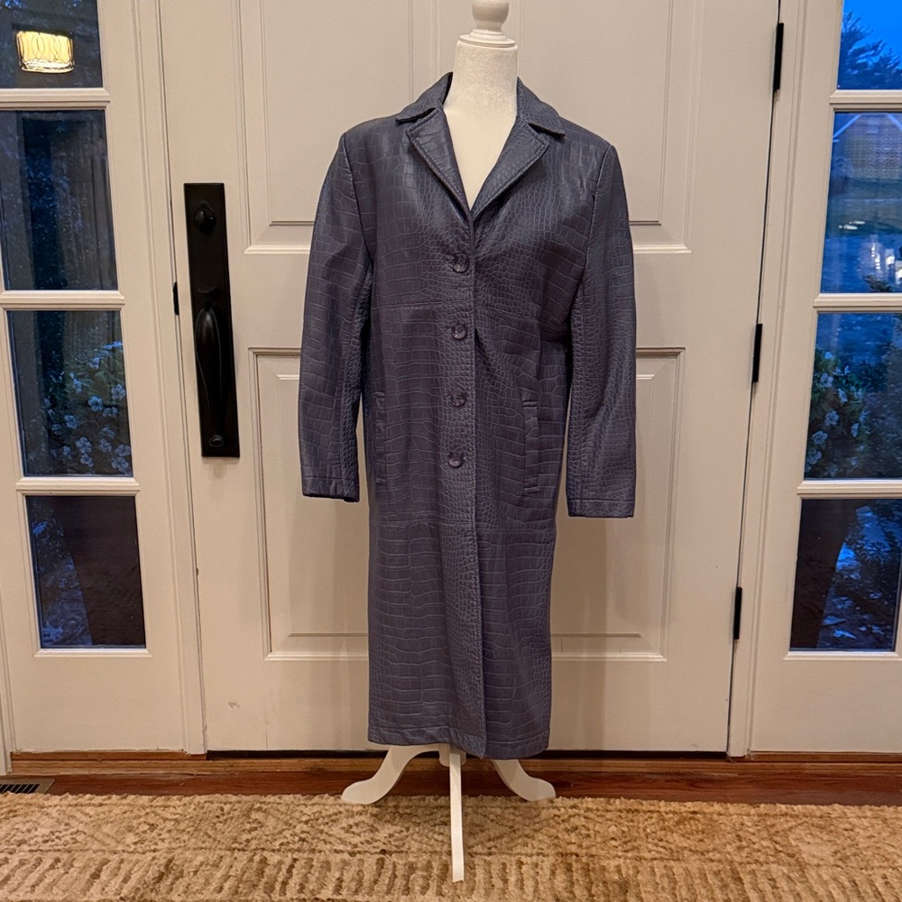 Chic Blue Button-Up Coat